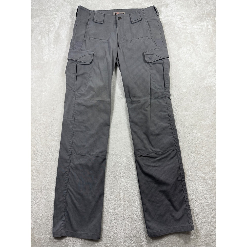 5.11 Tactical Womens Cargo Ripstop Grey Pants 8 Long Meas: 30x34
